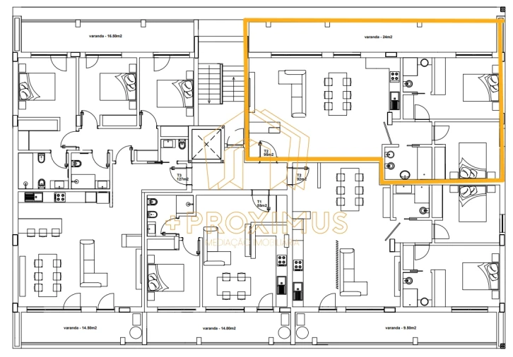 Apartamento T2 para Venda em Tavarede Planta 1