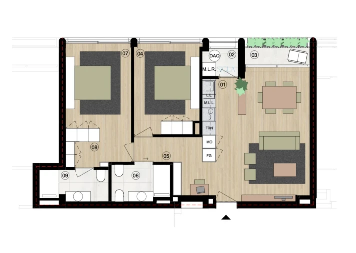 Apartamento T2 para Venda em Matosinhos e Leça da Palmeira Planta 1