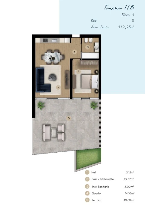 Apartamento T1 para Venda em São Martinho