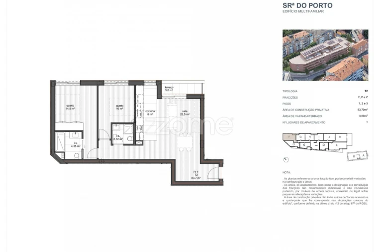 Apartamento T2 para Venda em Ramalde Foto 9