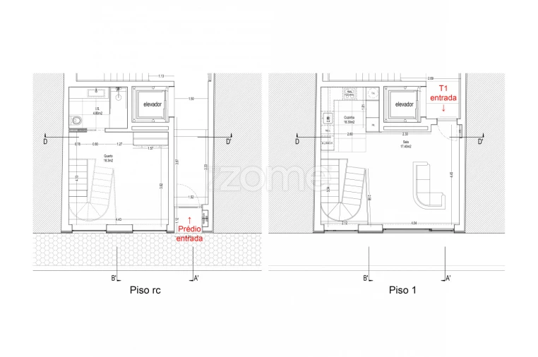 Apartamento T1 para Venda em Santa Marinha e São Pedro da Afurada Planta 1