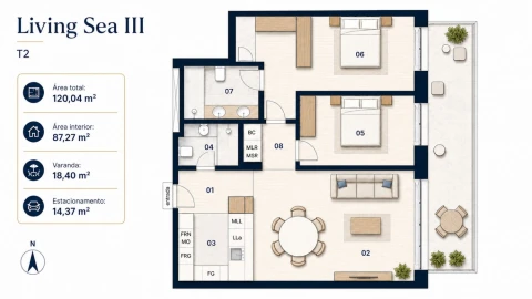Apartamento T2 para Venda em Canidelo