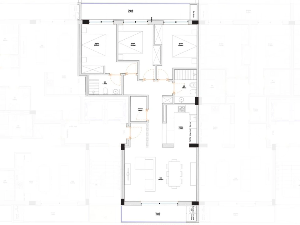 Apartamento T3 para Venda em Real, Dume e Semelhe Planta 2