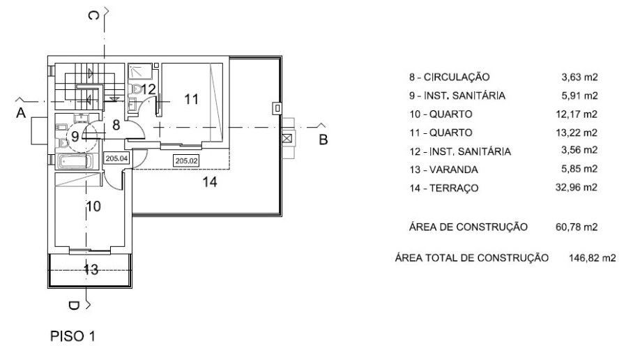 Moradia T3 para Venda em Loule (São Sebastião) Planta 4