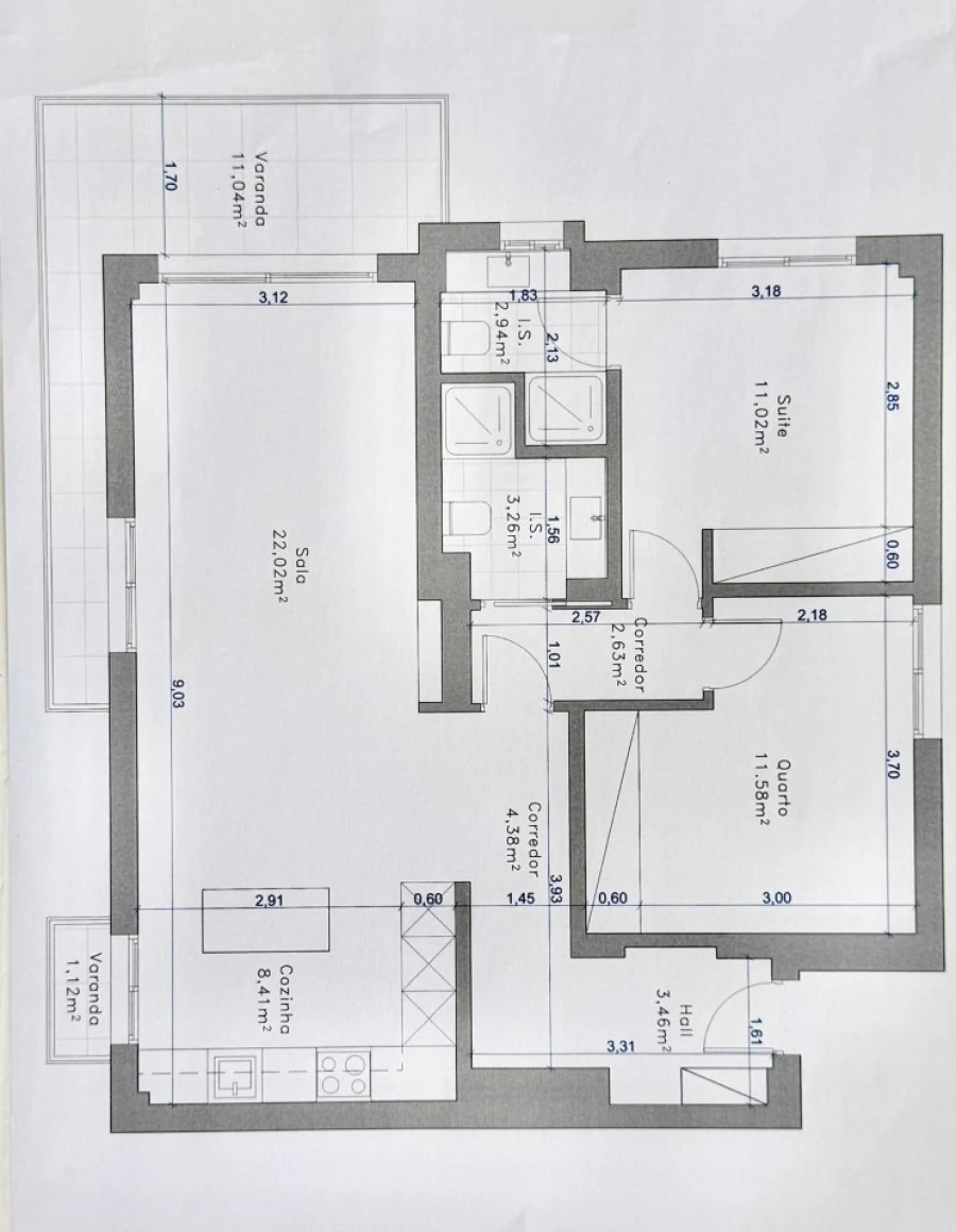 Apartamento T2 para Venda em Sesimbra (Santiago) Planta 1