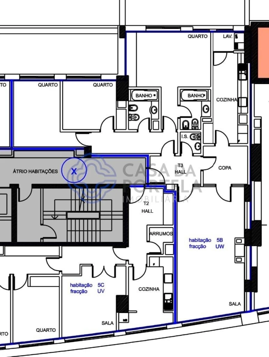 Apartamento T3 para Venda em Mafamude e Vilar do Paraíso Planta 1