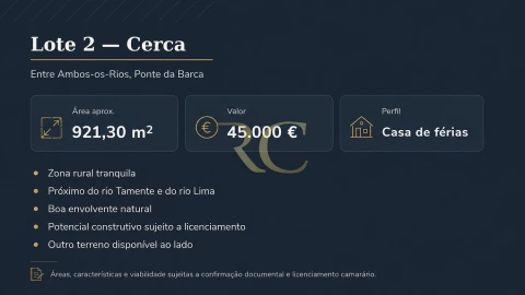 Terreno para Venda em Entre Ambos-Os-Rios, Ermida e Germil