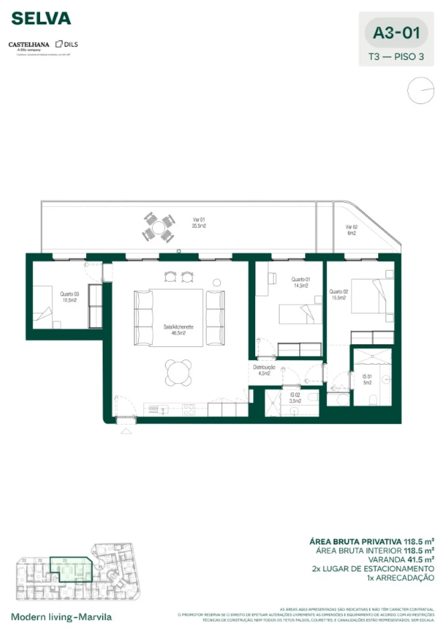 Apartamento T3 para Venda em Marvila Planta 1