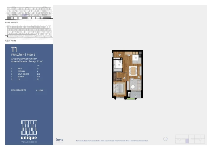 Apartamento T1 para Venda em Custóias, Leça do Balio e Guifões Planta 1