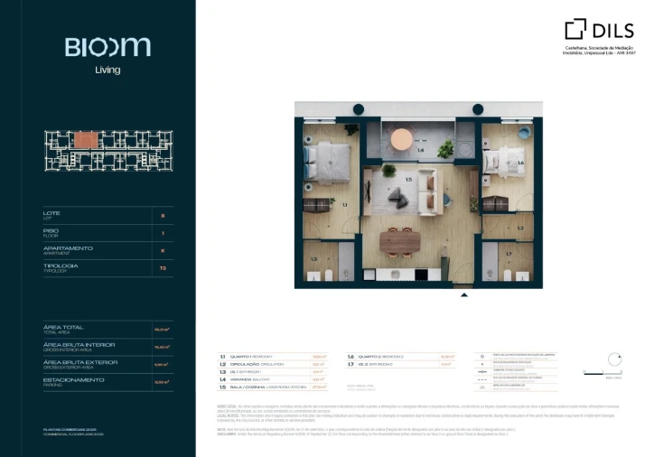 Apartamento T2 para Venda em Moreira Planta 1