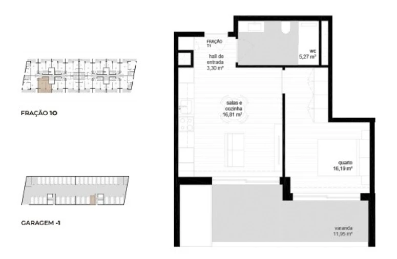 Apartamento T1 para Venda em Vila Nova de Cerveira e Lovelhe Planta 1