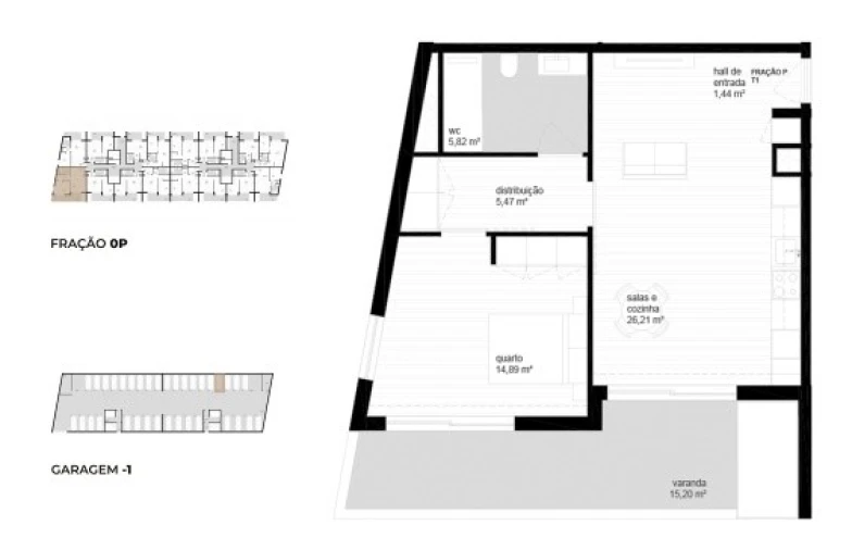 Apartamento T1 para Venda em Vila Nova de Cerveira e Lovelhe Planta 1