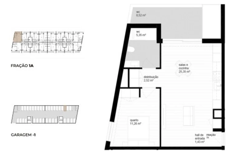 Apartamento T1 para Venda em Vila Nova de Cerveira e Lovelhe Planta 1