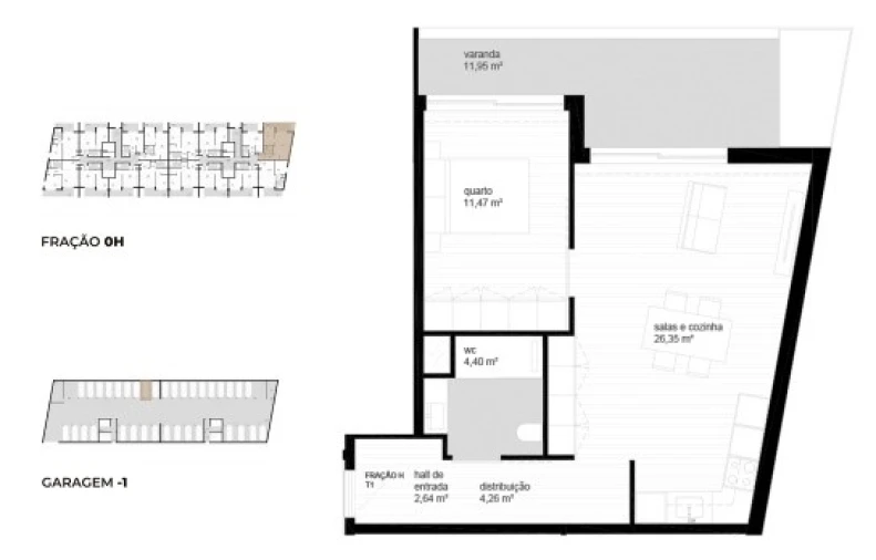 Apartamento T1 para Venda em Vila Nova de Cerveira e Lovelhe Planta 1