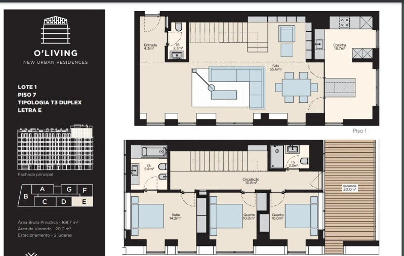 Apartamento T3 para Venda em Olivais Planta 1