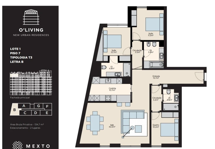 Apartamento T3 para Venda em Olivais Planta 1