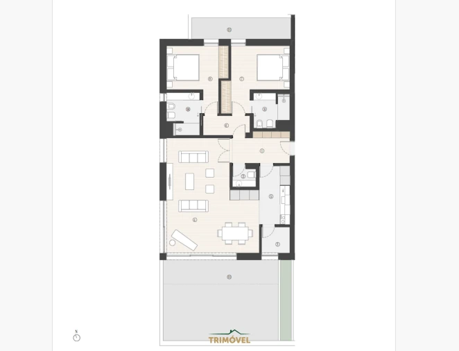 Apartamento T2 para Venda em Canidelo Planta 1