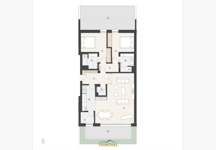 Apartamento T2 para Venda em Canidelo Planta 1