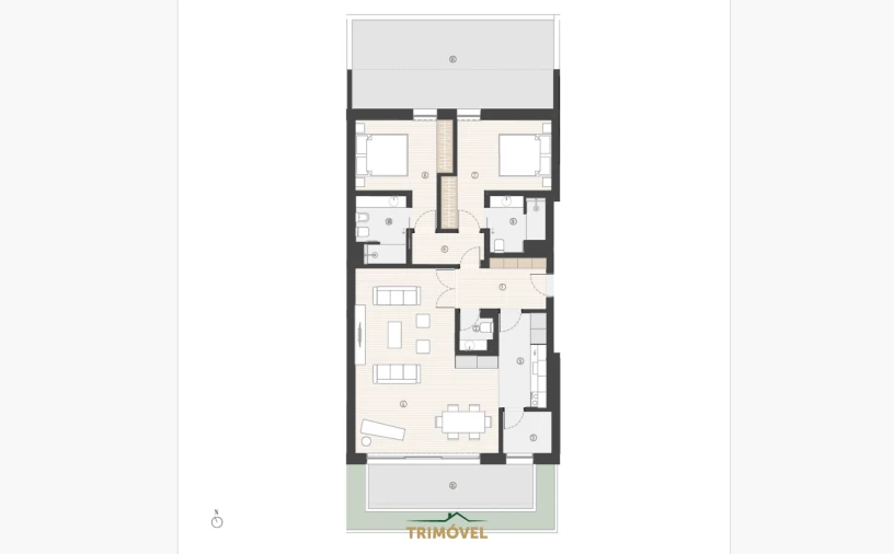 Apartamento T2 para Venda em Canidelo Planta 1