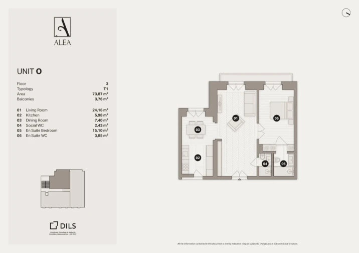 Apartamento T1 para Venda em Santa Maria Maior Planta 1