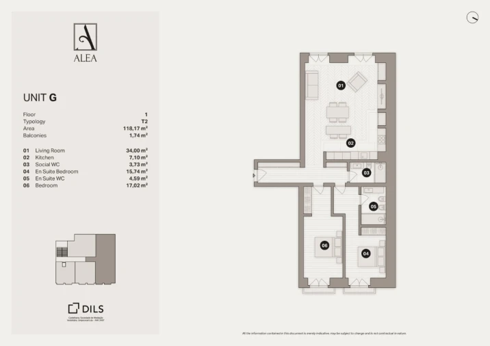 Apartamento T2 para Venda em Santa Maria Maior Planta 1