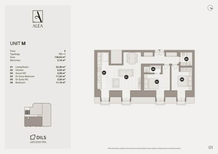 Apartamento T2 para Venda em Santa Maria Maior Planta 1