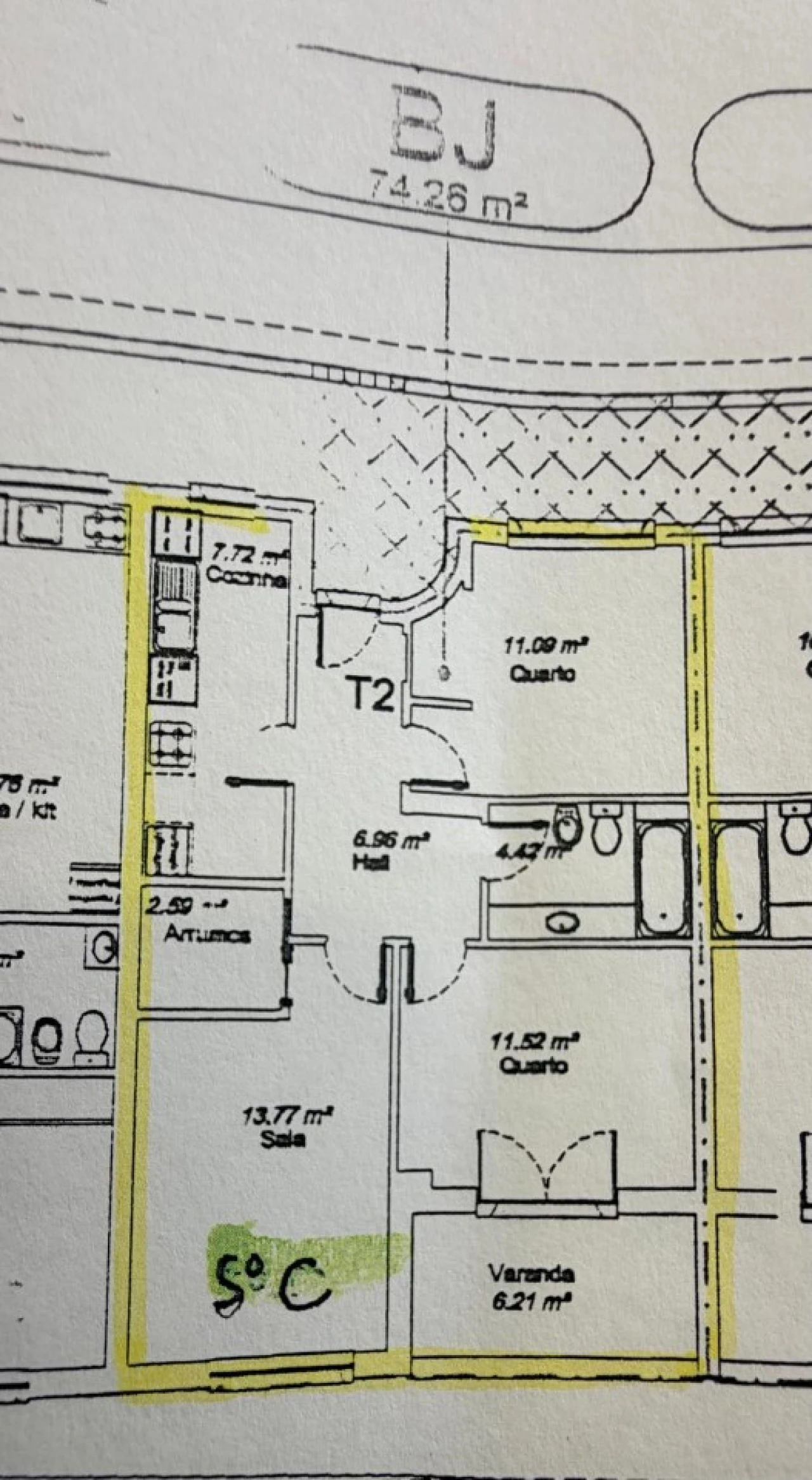 Apartamento T3 para Venda em Sesimbra (Santiago) Planta 2