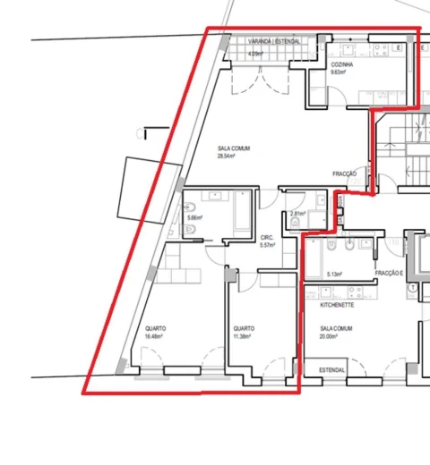Apartamento T2 para Arrendamento em Santo António
