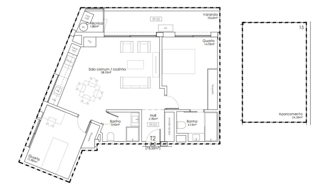 Apartamento T2 para Venda em Gulpilhares e Valadares Foto 14