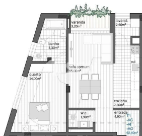 Apartamento T1 para Venda em Baguim do Monte (Rio Tinto)