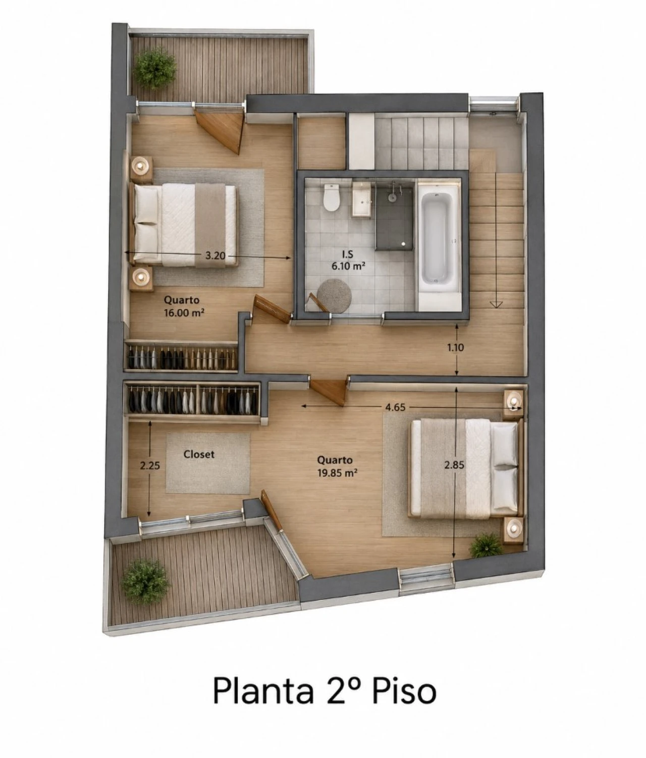 Moradia T2 para Venda em Real, Ataíde e Oliveira Planta 2