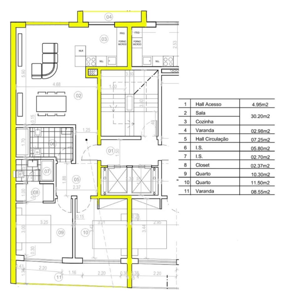 Apartamento T2 para Venda em Corroios Planta 1