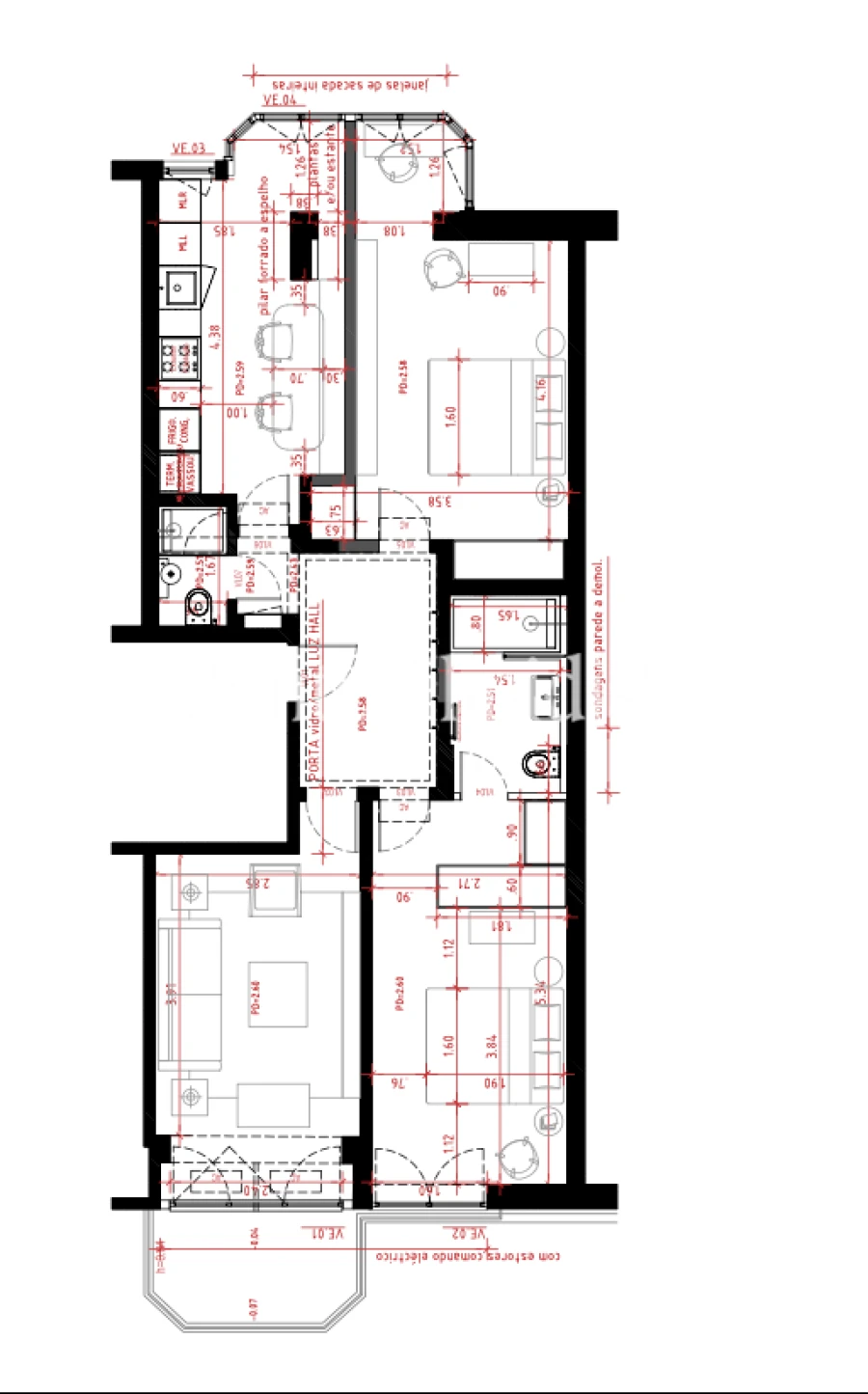 Apartamento T2 para Venda em Carcavelos e Parede Planta 1