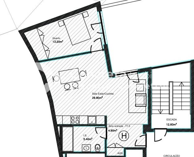 Apartamento T1 para Venda em Braga (Maximinos, Sé e Cividade) Planta 1