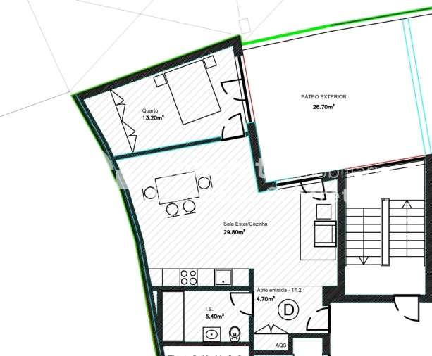 Apartamento T1 para Venda em Braga (Maximinos, Sé e Cividade) Planta 1