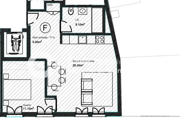 Apartamento T1 para Venda em Braga (Maximinos, Sé e Cividade) Planta 1
