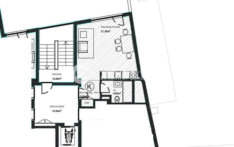 Apartamento T0 para Venda em Braga (Maximinos, Sé e Cividade) Planta 1