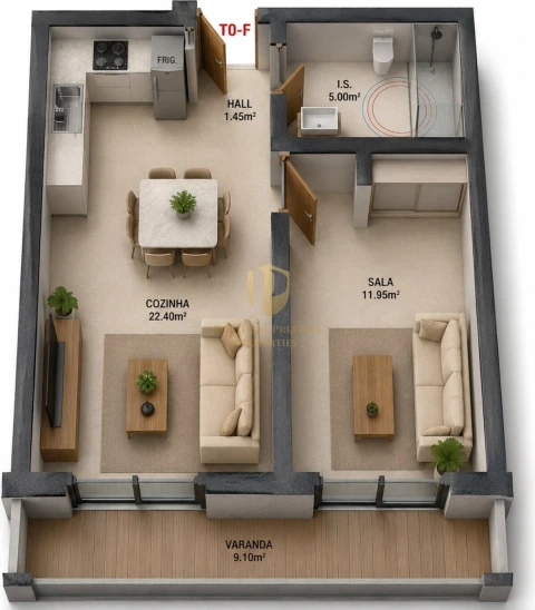 Apartamento T0 para Venda em Altura