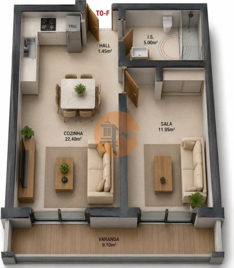 Apartamento T0 para Venda em Altura