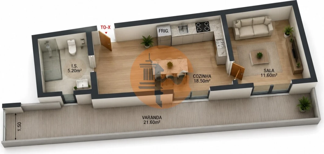 Apartamento T0 para Venda em Altura Foto 5