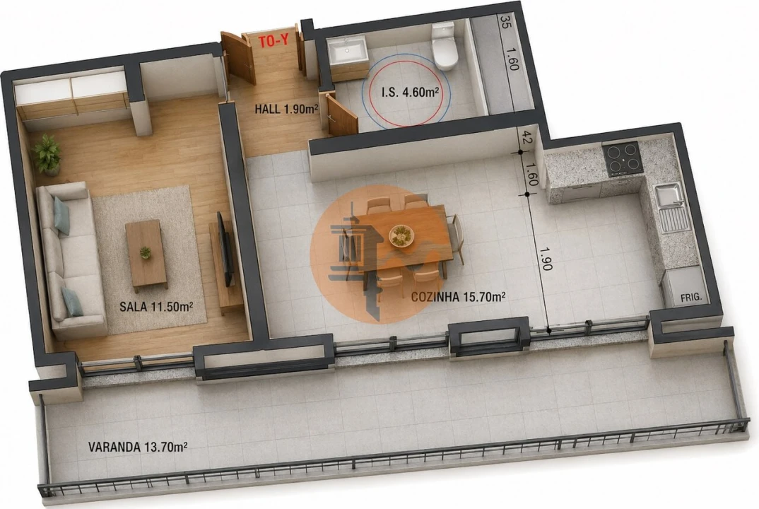 Apartamento T0 para Venda em Altura Foto 1