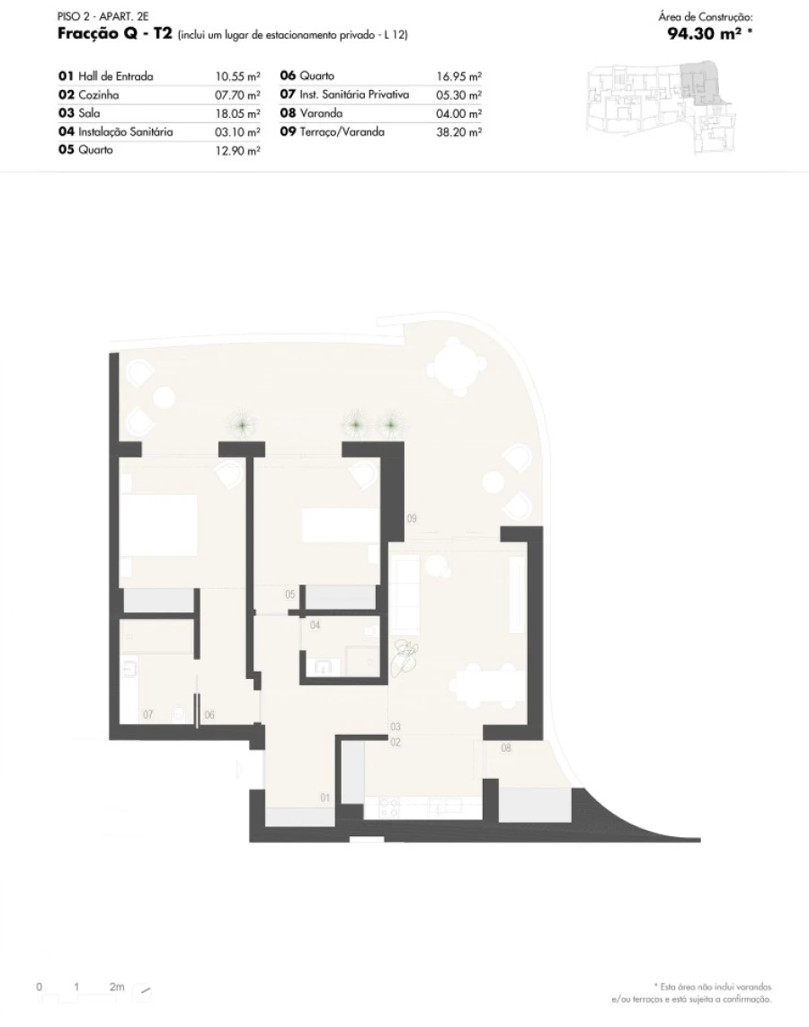 Apartamento T2 para Venda em Lagos (São Sebastião e Santa Maria) Planta 1