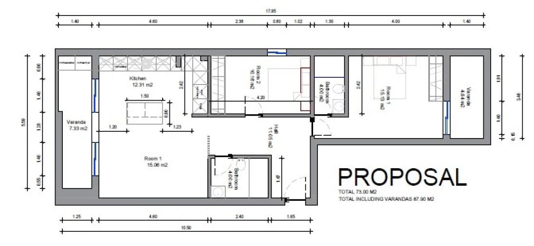 Apartamento T2 para Venda em Quarteira Planta 1