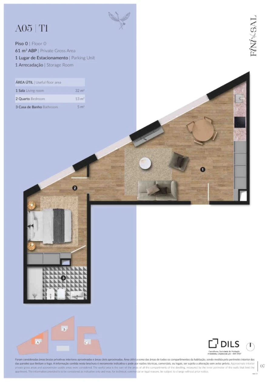 Apartamento T1 para Venda em Santa Maria do Castelo e Santiago e Santa Susana Planta 1
