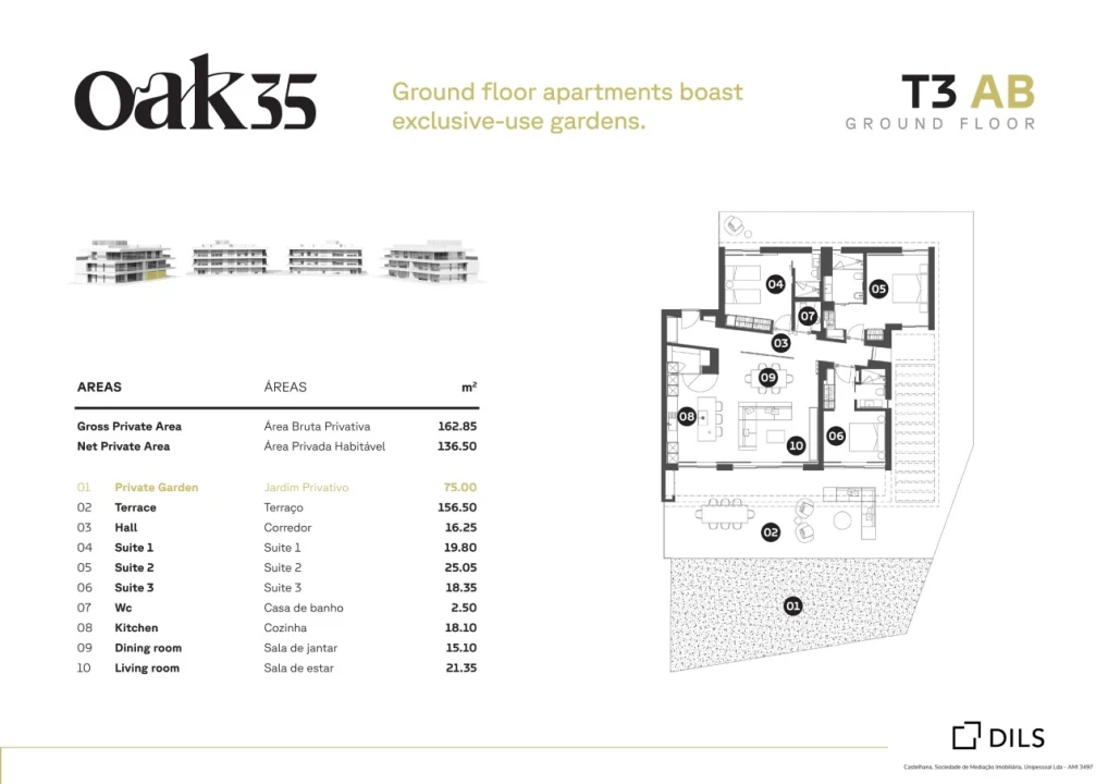 Apartamento T3 para Venda em Quarteira Planta 2