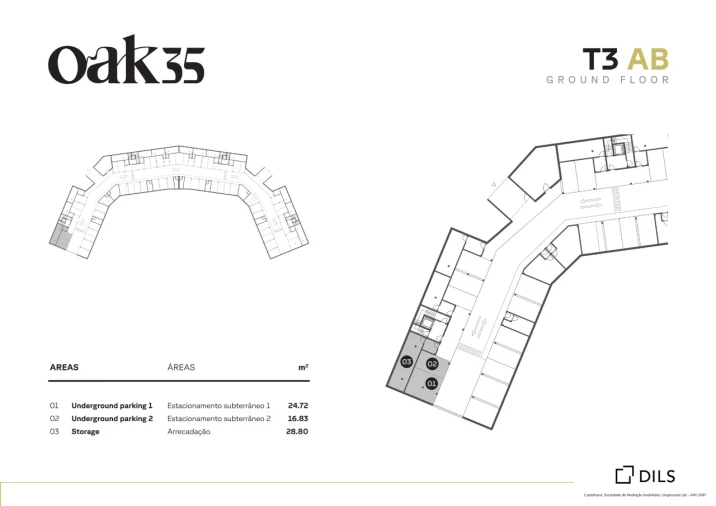 Apartamento T3 para Venda em Quarteira Planta 1