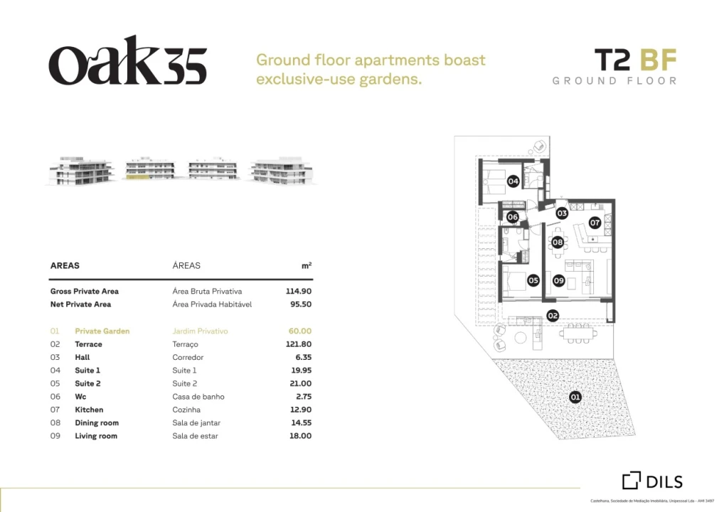 Apartamento T2 para Venda em Quarteira Planta 2