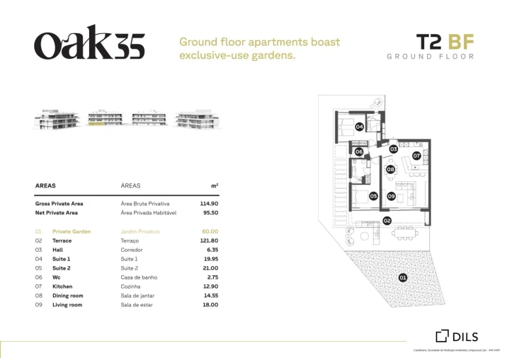 Apartamento T2 para Venda em Quarteira Planta 2