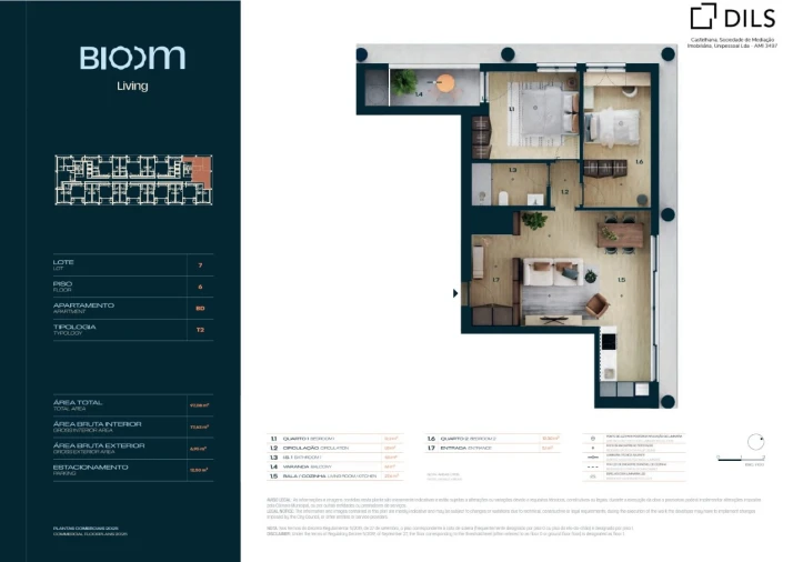 Apartamento T2 para Venda em Moreira Planta 1