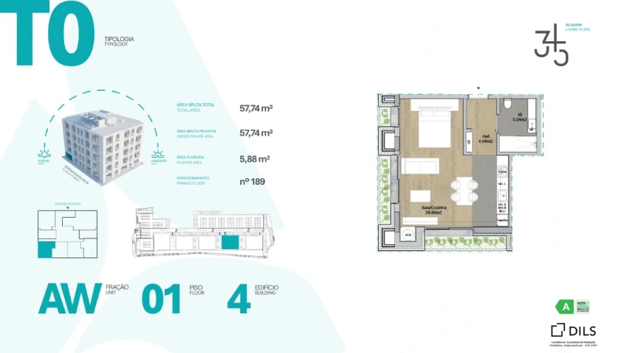 Apartamento para Venda em Carcavelos e Parede Planta 1